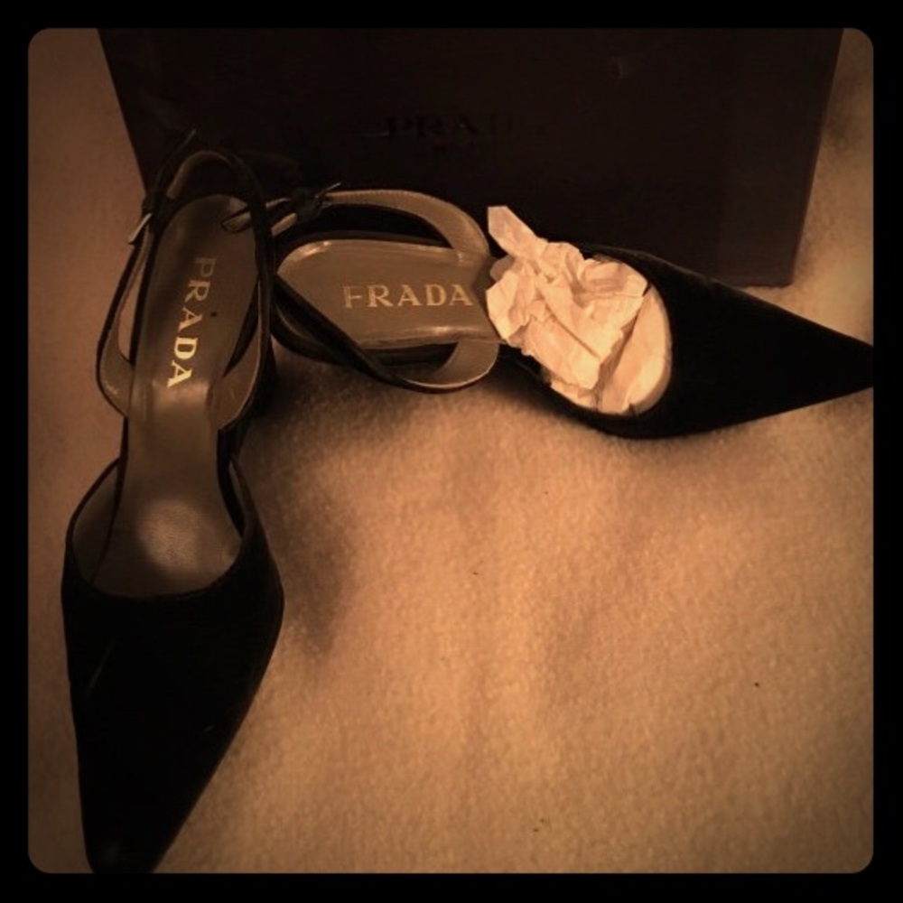 Black Prada heels